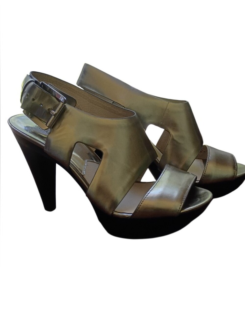 Michael Kors Silver Bulk Heels Size 9.5/10